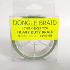 Dongle Braid 1.7mm x 400lb Test Heavy Duty Braid Zero Stretch 5 Meters
